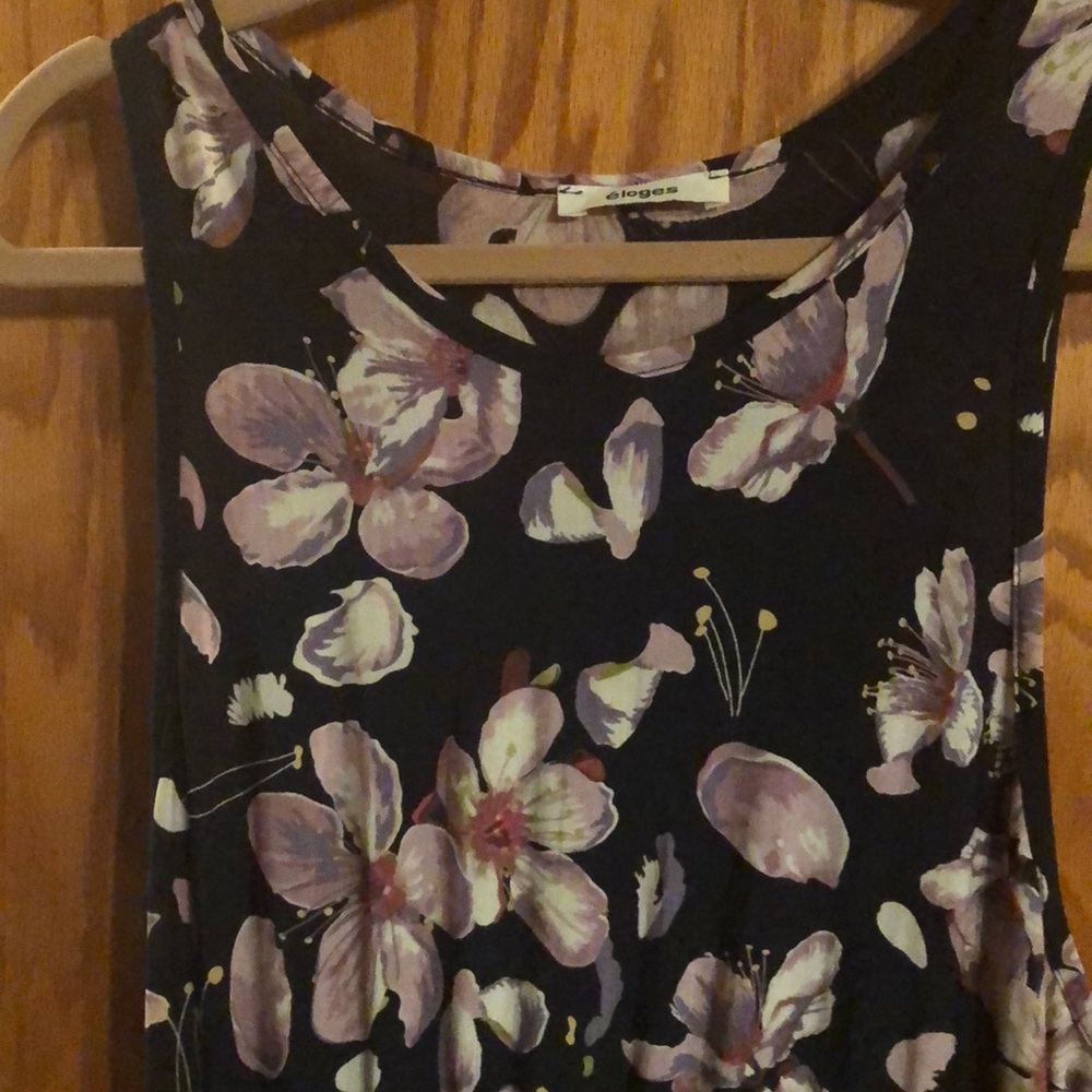 Eloges navy and floral maxi dress